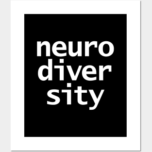 Neurodiversity Typography White Text Posters and Art